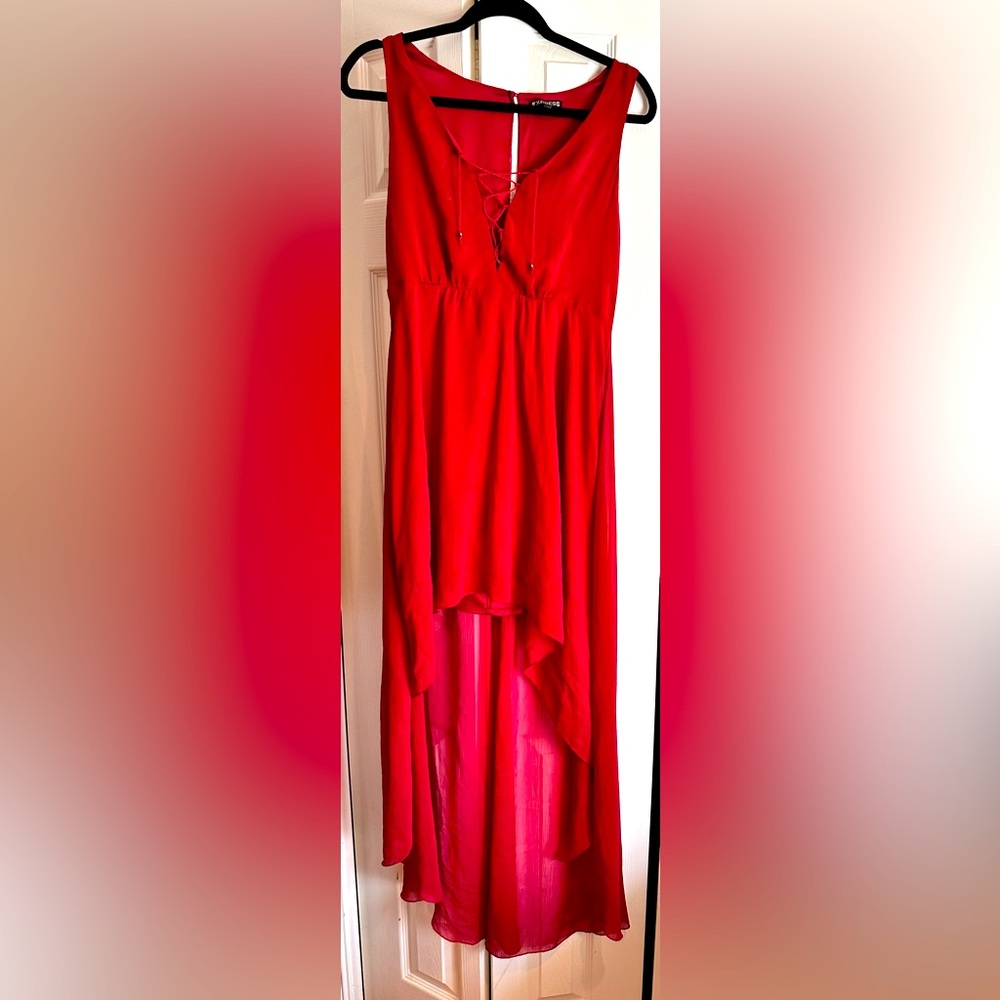 Express High Low Red Dress
